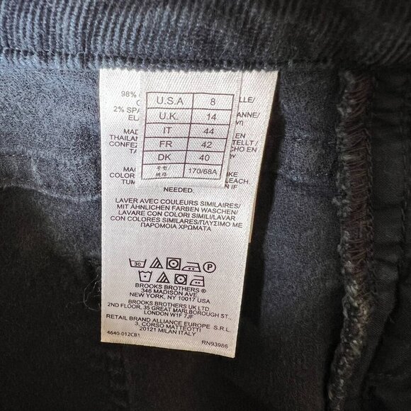 Brooks Brothers Pants Womens Size 8 Dark Navy 346 Natalie Fit Corduroy - Picture 14 of 16